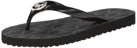 michael michael kors women's mk flip flop|Michael Kors women's black sandals.